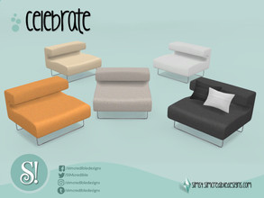 Sims 4 — Celebrate Living chair by SIMcredible! — by SIMcredibledesigns.com available at TSR 7 colors variations