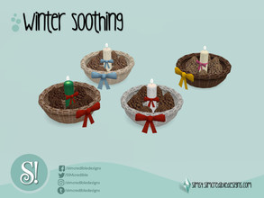 Sims 4 — Winter Soothing Candle basket by SIMcredible! — by SIMcredibledesigns.com available at TSR 4 colors variations