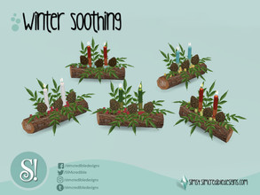Sims 4 — Winter soothing tree trunk candles by SIMcredible! — by SIMcredibledesigns.com available at TSR 5 colors