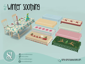 Sims 4 — Winter Soothing table cloth by SIMcredible! — by SIMcredibledesigns.com available at TSR