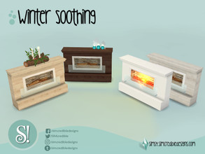 Sims 4 — Winter Soothing fireplace by SIMcredible! — by SIMcredibledesigns.com available at TSR 4 colors variations
