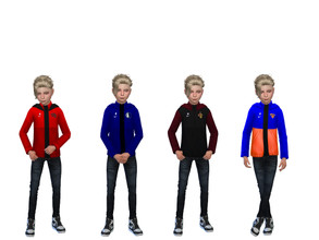 Sims 4 — NBA Full-Zip Jacket for Child V1 by AeroJay — - NBA Full-Zip Windbreaker - 4 Designs - For Child - Dallas