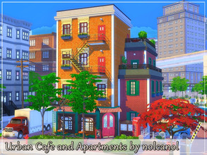Sims 4 — Urban Cafe and Apartments / No CC by nolcanol — Urban Cafe and Apartments is an unusual place. On the ground