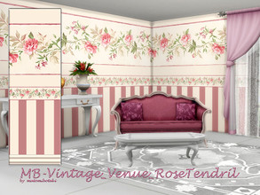 Sims 4 — MB-Vintage_Venue_RoseTendril by matomibotaki — MB-Vintage_Venue_RoseTendril elegant wallpaper with skirting