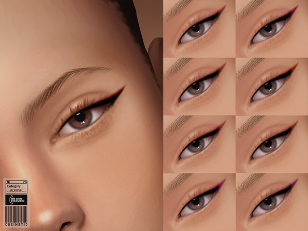 Sims 4 — Graphic Eyeliner | N28 by cosimetic — This eyeliner has a thin structure and has transitions in pink, brown and