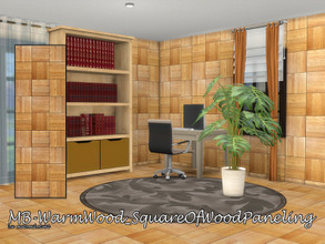 Sims 4 — MB-WarmWood_SquareOfWoodPaneling by matomibotaki — MB-WarmWood_SquareOfWoodPaneling, wooden wall cladding with