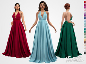 Sims 4 — Thalassa Dress by Sifix2 — A Grecian-inspired A-line wrap gown available in 20 colors for teen, young adult and