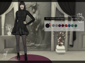 Sims 4 — Modern Victorian Gothic_ Gothic outfit Nivis by DanSimsFantasy — This outfit consists of a fitted gothic trench