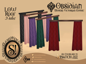 Sims 4 — Modern Victorian Gothic - Obsidian 3x1 Curtain Low by SIMcredible! — by SIMcredibledesigns.com available at TSR