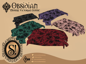 Sims 4 — Modern Victorian Gothic - Obsidian Blanket by SIMcredible! — by SIMcredibledesigns.com available at TSR 5 colors