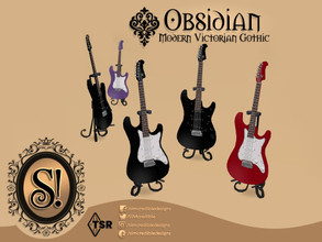 Sims 4 — Modern Victorian Gothic - Obsidian Guitar by SIMcredible! — Cloned from an acoustic guitar since there's NO