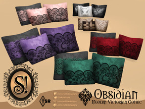 Sims 4 — Modern Victorian Gothic - Obsidian Pillows by SIMcredible! — by SIMcredibledesigns.com available at TSR 6 colors