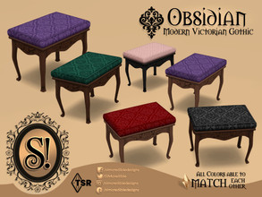 Sims 4 — Modern Victorian Gothic - Obsidian Stool by SIMcredible! — by SIMcredibledesigns.com available at TSR 5 colors +