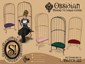 Sims 4 — Modern Victorian Gothic - Obsidian Cage Chair by SIMcredible! — by SIMcredibledesigns.com available at TSR 3