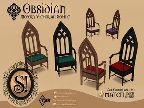 Sims 4 — Modern Victorian Gothic - Obsidian Throne by SIMcredible! — by SIMcredibledesigns.com available at TSR 5 colors