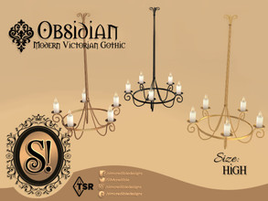 Sims 4 — Modern Victorian Gothic - Obsidian Chandelier Med by SIMcredible! — by SIMcredibledesigns.com available at TSR 3