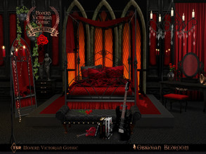 Sims 4 — Modern Victorian Gothic - Obsidian Bedroom by SIMcredible! — Today is the day to get to your sims this luxurious