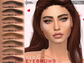 Sims 4 — Tara Eyebrows N110 by MagicHand — Thick hairy eyebrows in 13 colors - HQ compatible. Preview - CAS thumbnail