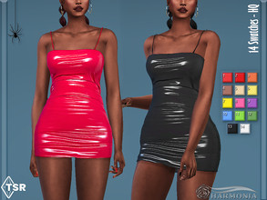 Sims 4 — Shape Vinyl Halloween Party Dress by Harmonia — Give your Halloween a red hot look with this vinyl mini