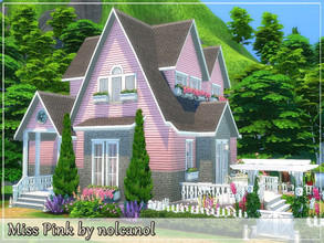 Sims 4 — Miss Pink / No CC by nolcanol — Miss Pink is a lovely home in a gorgeous shade of pink. This two-story home has