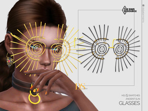 Sims 4 — Ancient Sun Glasses by DailyStorm — Metal golden glasses in sun shape. Available in 5 swatches. It can be found