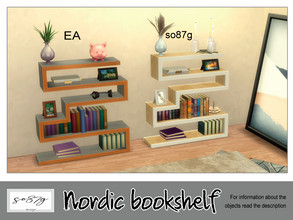 Sims 4 — Nordic bookshelf by so87g — cost 300$, you can find it in storage - bookshelf. Base game compatible. NEW