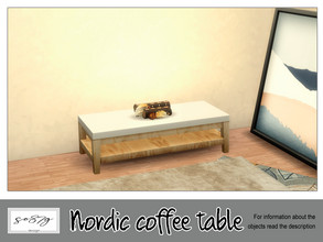 Sims 4 — Nordic coffee table by so87g — 2 colors, cost 50$ you can find it in surfaces - coffee table. Base game
