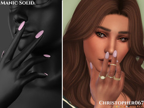 Sims 4 — Manic Nails Solids by christopher0672 — This is a super posh set of almond-shaped nails in a bunch of different