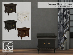Sims 4 — Simhain Night Stand by LilliaGreene — Keep all your treasures close to hand in this darkly enchanting