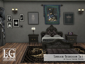 Sims 4 — Simhain Bedroom Set by LilliaGreene — The perfect bedroom decor to celebrate the Dark Half of the Year for your