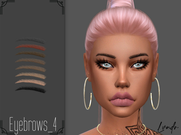 Sims 4 — Eyebrows_4 by LVNDRCC — Natural neat, detailed eyebrows in soft, natural shades of black, dark grey, dark