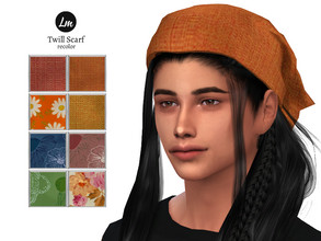 Sims 4 — Twill Scarf recolour (mesh needed) by Lucy_Muni — Unisex head-scarf in 8 swatches A recolour of DarkNighTt's