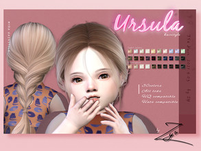 Sims 4 — Ursula Hairstyle for toddler by _zy — 30 colors All lods HQ compatible Hats compatible