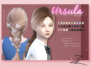 Sims 4 — Ursula Hairstyle for kid by _zy — 30 colors All lods HQ compatible Hats compatible
