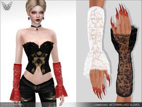 Sims 4 — Victorian Lace Gloves by feyona — Victorian Lace Gloves come in 5 colors: black, red, white, gray and light gray