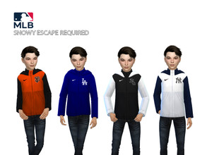 Sims 4 — MLB Full-Zip Jacket For Child V1 by AeroJay — - Snowy Escape Required - 4 Swatches - Thank You For