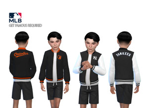 Sims 4 — Yankees And Orioles Varsity Jacket For Child by AeroJay — - Varsity Jacket For Child Only - Get Famous Required