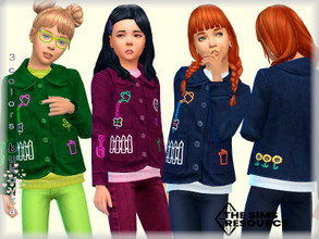 Sims 4 — Blue Jacket  by bukovka — Jacket for girls category children. Installed autonomously, suitable for the base