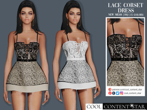 Sims 4 — Corset Dress (patreon) by sims2fanbg — .:Corset Dress :. Dress in 15 different colors and new mesh. HQ