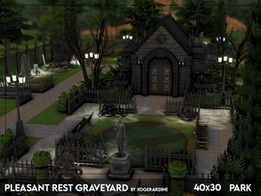Sims 4 — Pleasant Rest Graveyard (NO CC) by xogerardine — We all know that beautiful graveyard from Sunset Valley. I love