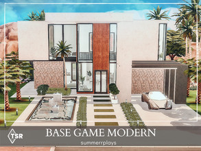 Sims 4 — Base Game Modern - gallery  by Summerr_Plays — Base Game Only Modern Home in Oasis Springs. Features an open