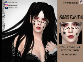 Sims 4 — Fantasy painting spiders and bats by Mydarling20 — FEMALE AND MALE TEEN TO ELDER 6 SWATCHES 