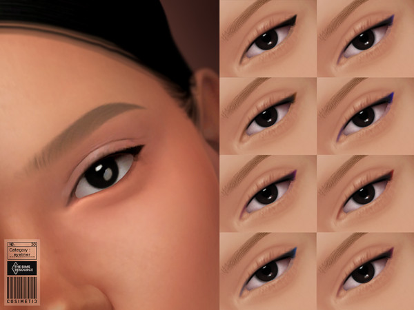 Sims 4 — Classic Eyeliner | N30 by cosimetic — - It is suitable for Female - 8 Swatches. - Custom thumbnail. - You can