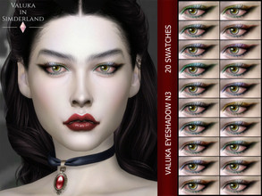 Sims 4 — Eyeshadow N3 by Valuka — 20 colours CAS thumbnail Eyeshadow category HQ compatible