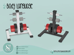 Sims 4 — Body Language weights rack  by SIMcredible! — by SIMcredibledesigns.com available at TSR 2 colors variations