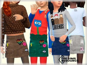 Sims 4 — Skirt with Pockets  by bukovka — Skirt for girls with several pockets, kids. Installed autonomously, suitable