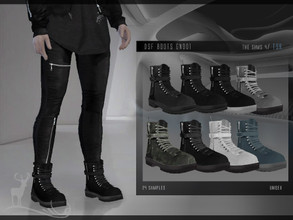 Sims 4 — Boots GN001 by DanSimsFantasy — Short neck boots, fitted with a closure, belt and straight braiding. You have 24