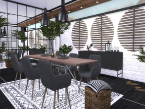 Sims 4 — Luna Dining Room by Suzz86 — Luna is a fully furnished and decorated dining room. Size: 6x7 Value: $ 9,400 Short