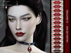 Sims 4 — Lips N10 by Valuka — 13 colours. You can find it in lipsticks. Thumbnail for identification. HQ compatible.