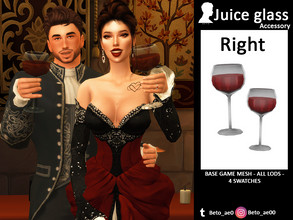 Sims 4 — Juice Glass (Right) by Beto_ae0 — Juice cup for poses, hope you like it - Mesh of the base game, turned into